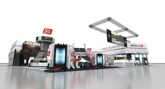 ▲ KT의 'WIS 2018' 전시 부스 조감도. ⓒKT