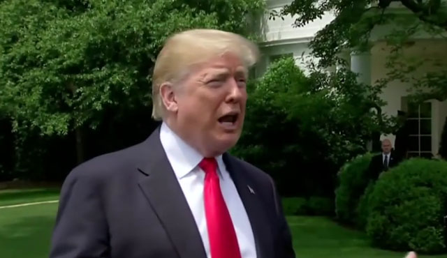 ▲ 지난 23일(현지시간) 백악관에서 기자들에게 美北정상회담 일정에 대해 말하는 도널드 트럼프 美대통령. ⓒ美정치전문지 폴리티코 관련보도 화면캡쳐.