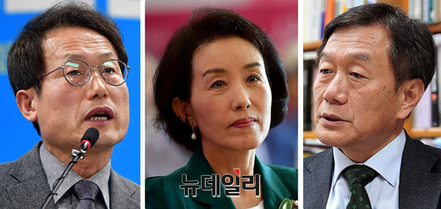 ▲ 왼쪽부터 조희연(현 서울교육감), 박선영(동국대 교수), 조영달(서울대 교수) 서울교육감 후보. ⓒ뉴데일리 정상윤 기자