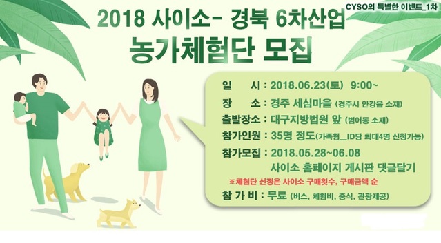 ▲ 경북도가 ‘제1기 사이소 농가체험단’모집에 나선다.ⓒ경북도