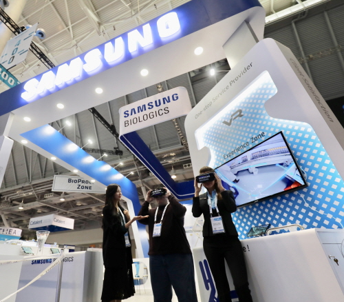▲ '바이오USA'에 설치된 삼성바이오로직스 단독 부스 ⓒ삼성바이오로직스