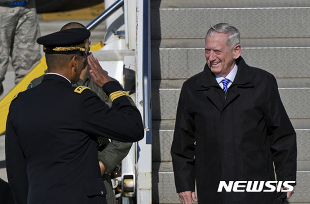 ▲ 2017년 2월 첫 방한 당시 제임스 매티스 美국방장관. ⓒ뉴시스. 무단전재 및 재배포 금지.
