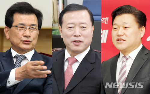 ▲ 충북지사 선거에 나선 이시종 더불어민주당 후보, 박경국 자유한국당 후보, 신용한 바른미래당 후보. ⓒ뉴시스