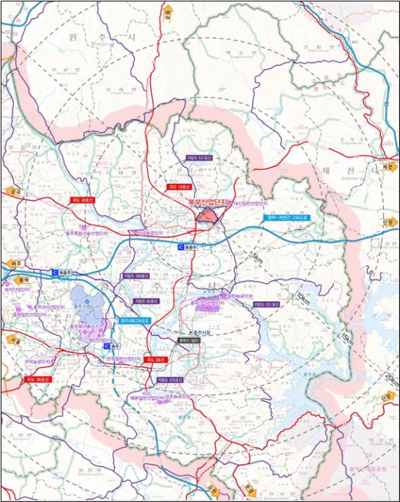 ▲ 충북경제자유구역내 무산된 사업인 충주에코폴리스 역할을 맡게 될 충주북부산업단지 일원.ⓒ충북개발공사