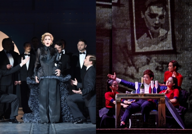 ▲ '유쾌한 미망인' 공연 사진(왼쪽), '카사노바 길들이기' 공연 사진.ⓒ국립오페라단·아트앤아티스트