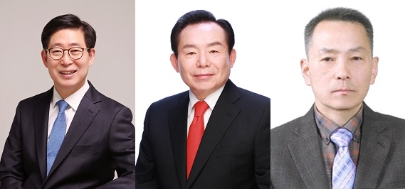 ▲ 사진 왼쪽부터 양승조·이인제·차국환 후보.ⓒ중앙선거관리위원회