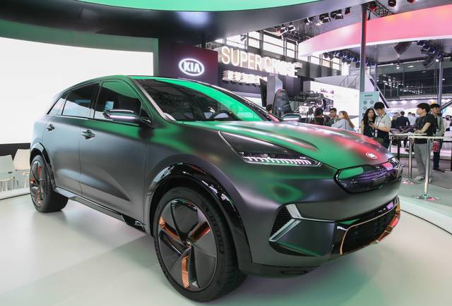 ▲ 'CES ASIA 2018' 기아자동차 전시관 '니로 EV 선행 콘셉트카'.ⓒ기아차