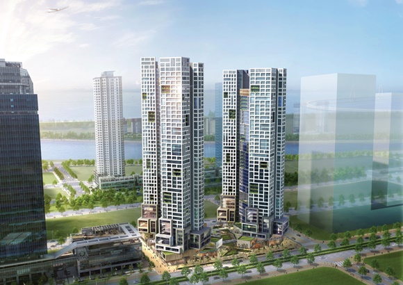 ▲ '송도 C8-1블록 생활형숙박시설 신축공사(예정)' 조감도. ⓒ한라