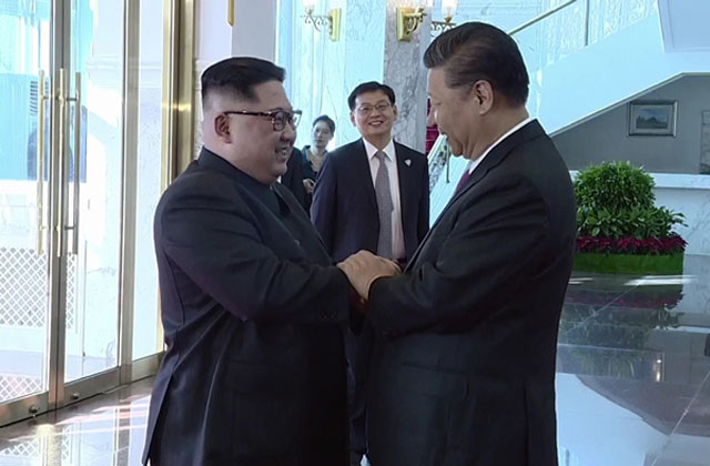 ▲ 김정은이 지난 19일 1박 2일 일정으로 중국을 찾았다. 올 들어서만 세 번째 방중이다. ⓒ北선전매체 화면캡쳐.