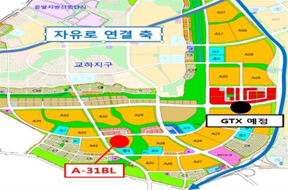 ▲ 파주시 운정3지구 A31블록 위치도. ⓒ국토교통부