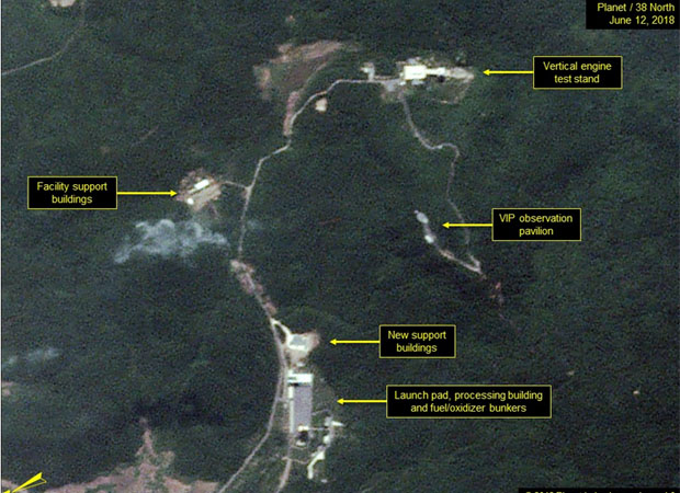 ▲ 美38노스가 21일(현지시간) 공개한 北서해 동창리 미사일 시험장 위성사진. ⓒ美38노스 관련보고서 화면캡쳐.