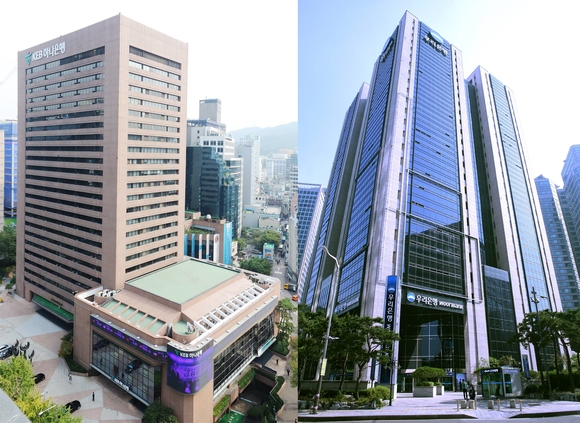 ▲ 하나금융·우리은행 본사. ⓒ 뉴데일리