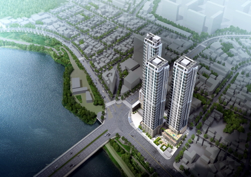 ▲ 우정지역주택조합 주상복합신축사업 조감도. ⓒ 반도건설