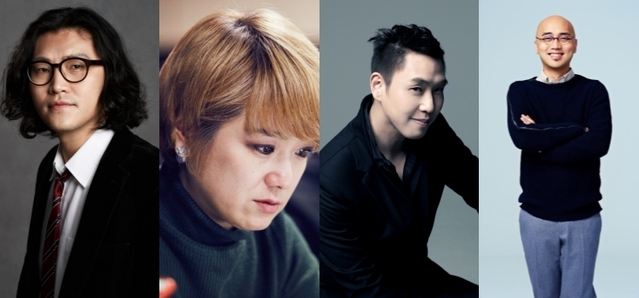 ▲ (왼쪽부터)연출가 김재엽, 조명디자이너 최보윤, 일루셔니스트 이은결, 가수 하림.ⓒ두산아트센터