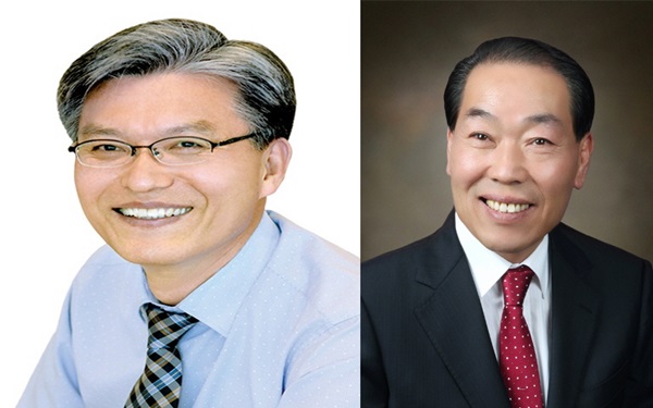 ▲ 충북도의회 11대 전반기 의장 민주당 후보로 나선 장선배(청주2)ㆍ박문희(청주3) 의원(왼쪽부터).ⓒ중앙선거관리위원회