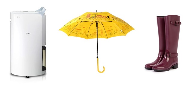 ▲ 제습기, 우산, 장화. ⓒG마켓