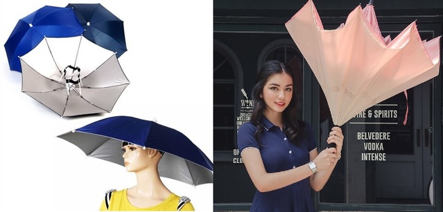 ▲ 모자 우산, 거꾸로 우산. ⓒ위메프