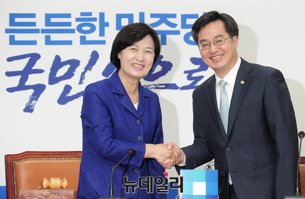 ▲ 추미애 더불어민주당 대표와 김동연 경제부총리. ⓒ뉴데일리 DB