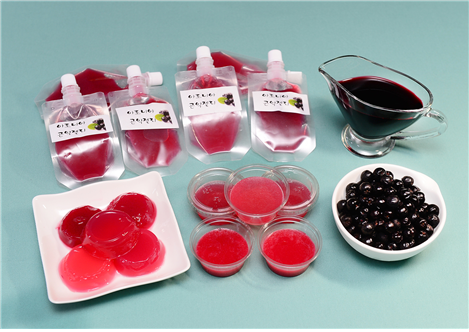 ▲ 충북도농업기술원이 개발해 9일 기술이전 설명회에 내놓는 ‘아로니아 곤약젤리’.ⓒ충북도농업기술원