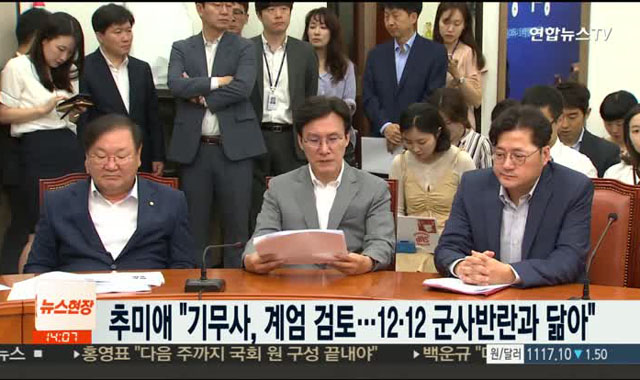 ▲ 소위 '기무사 계엄 문건'이 나온 뒤 더불어민주당 추미애 대표는 