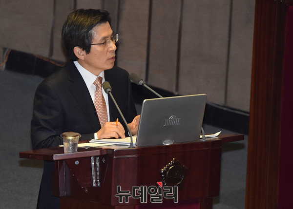 ▲ 지난 정부에서 대정부질의에 참석한 황교안 전 국무총리 ⓒ뉴데일리 이종현 기자