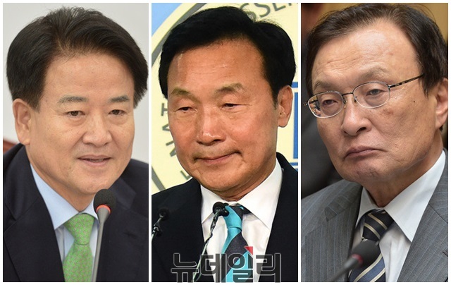 ▲ 정동영 민주평화당 의원, 손학규 바른미래당 전 상임선대위원장, 이해찬 더불어민주당 의원. ⓒ뉴데일리 DB