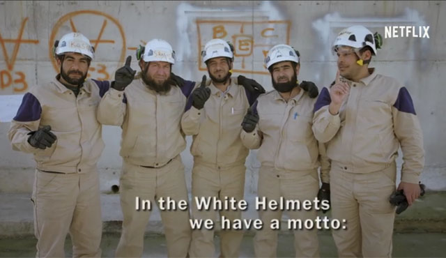 美VOD 회사 '넷플릭스'가 방영한 단편 다큐멘터리 '하얀 헬멧'의 한 장면. ⓒ美넷플릭스 유튜브 트레일러 캡쳐.