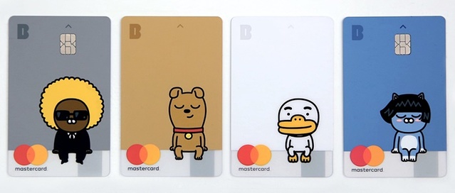 ▲ 카카오뱅크 프렌즈 체크카드 리미티드 에디션 4종. ⓒ카카오뱅크