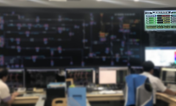 ▲ 지역별 전력수요량 집계 상황실.ⓒ한전 충북본부