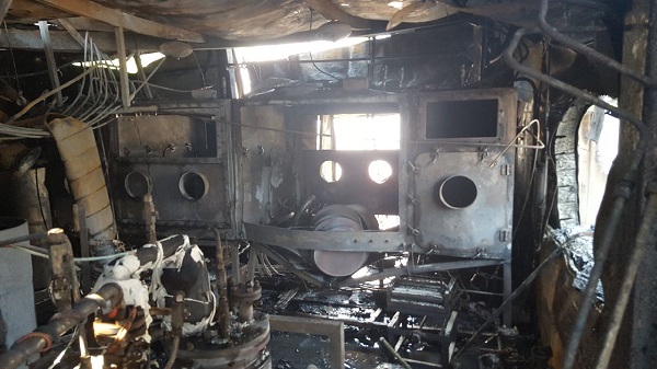 ▲ 24일 화재로 불에 탄 세종 A화학제품 제조공장의 모습.ⓒ세종소방서