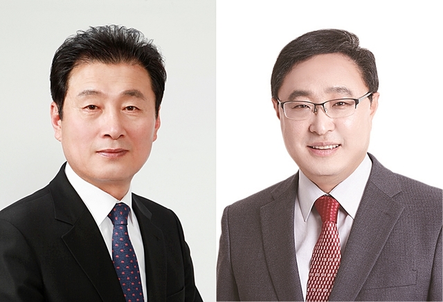 ▲ 사진 왼쪽부터 통합신공항 건설특별위원회 위원장 홍인표 의원, 부위원장 김재우 의원.ⓒ대구시의회