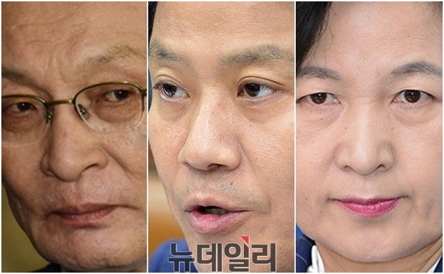 ▲ (왼쪽부터)이해찬 더불어민주당 의원과 임종석 대통령비서실장, 추미애 더불어민주당 당대표. ⓒ뉴데일리 DB