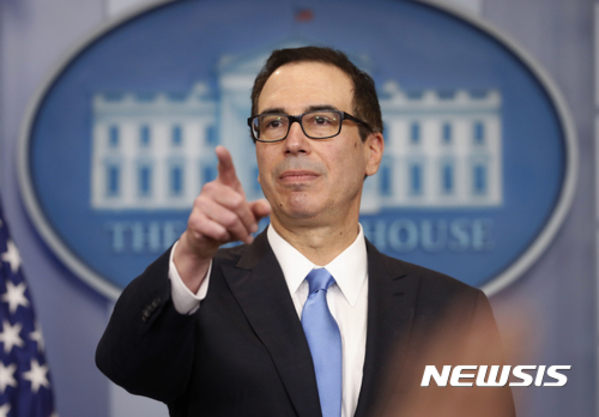 ▲ 스티븐 므누신 美 재무장관ⓒ뉴시스. 무단 전재 및 재배포 금지.