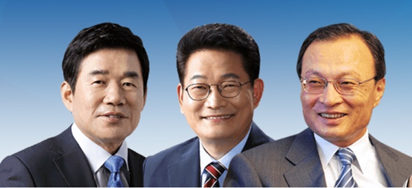 ▲ 더불어민주당 대표에 출마한 후보들.왼쪽부터 김진표(경기도 수원무)·송영길(인천 계양을)·이해찬(세종시)의원.ⓒ더불어민주당