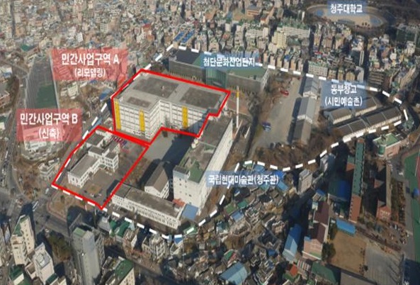 ▲ 옛청주연초제조창 항공사진ⓒ청주시