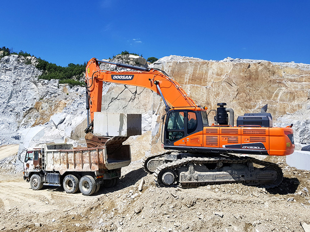 ▲ 두산커넥트가 적용된 두산인프라코어의 굴삭기 DX530LC-5ⓒ두산인프라코어