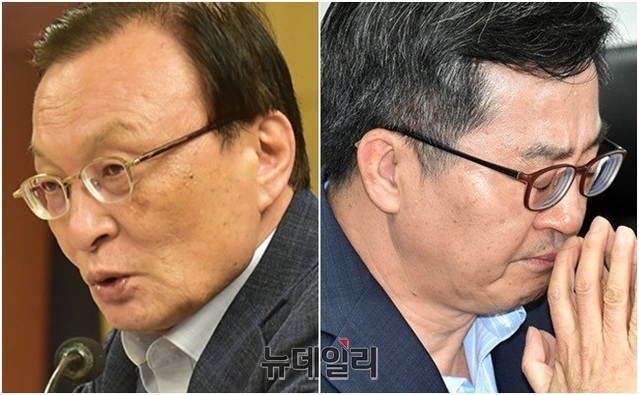 ▲ 이해찬 더불어민주당 의원이 19일 국회의원회관에서 기자회견을 진행하는 모습. 김동연 경제부총리 겸 기획재정부 장관이 같은날 긴급당정청회의에 참석한 모습. ⓒ이종현 기자
