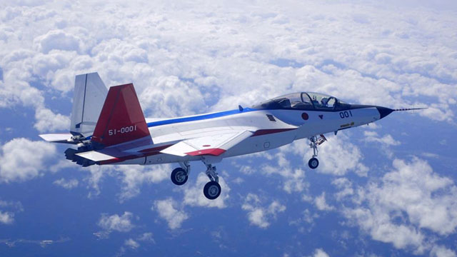 ▲ 日미쓰비시 그룹이 만들었던 스텔스 시험기 X-2 심신의 비행 장면. 개발에 4,000억 원 가량이 들었다고 한다. ⓒ위키피디아 공개사진.