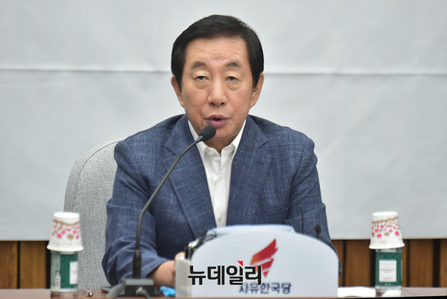 ▲ 자유한국당 김성태 원내대표. ⓒ뉴데일리 이종현 기자