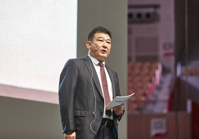 ▲ 금호타이어 글로벌 비전에 대해 연설하는 차이용썬 더블스타 동사장,ⓒ금호타이어