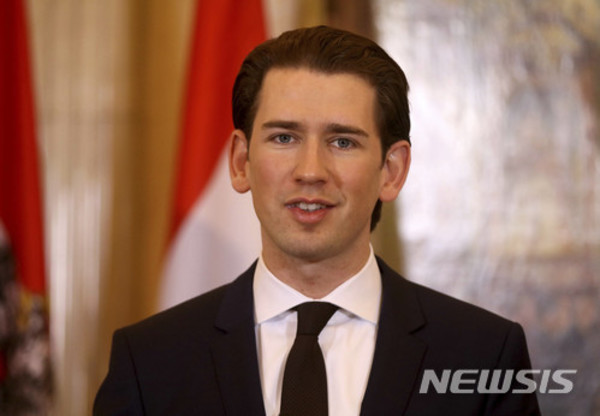 ▲ 기자 회견을 하고 있는 제바스티안 쿠르츠 오스트리아 총리ⓒ뉴시스. 무단 전재 및 재배포 금지.