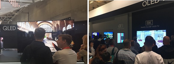 ▲ 왼쪽부터 삼성전자 QLED 8K TV, LG전자 OLED 8K TVⓒ뉴데일리DB