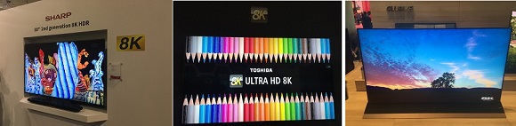 ▲ 왼쪽부터 샤프, 도시바, TCL 제품ⓒ뉴데일리DB