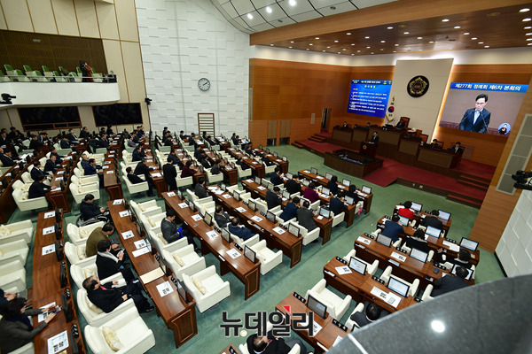 ▲ 서울시의회 본회의장 전경.ⓒ뉴데일리 정상윤 기자