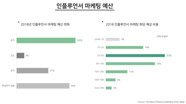 ▲ 인플루언서 마케팅 예산 ⓒ나스미디어
