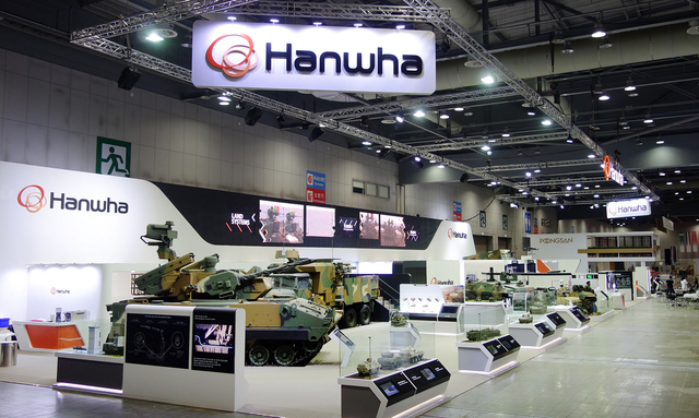 ▲ '2018 대한민국 방위산업전(DX Korea 2018)' 한화 방산계열사 통합부스. ⓒ한화