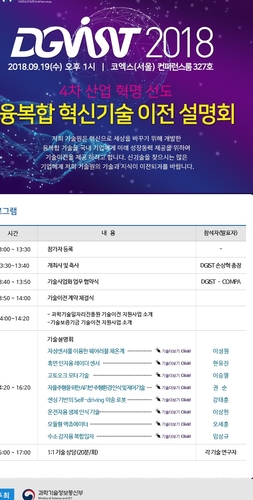 ▲ DGIST 2018 융복합 혁신기술 이전 설명회 포스터.ⓒDGIST