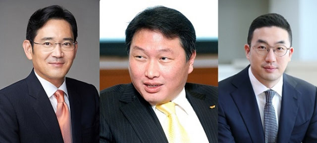 ▲ 문재인 대통령을 따라 평양에 가기로 한 이재용 삼성전자 부회장, 최태원 SK그룹 회장, 구광모 LG그룹 회장. ⓒ뉴시스. 무단전재 및 재배포 금지.