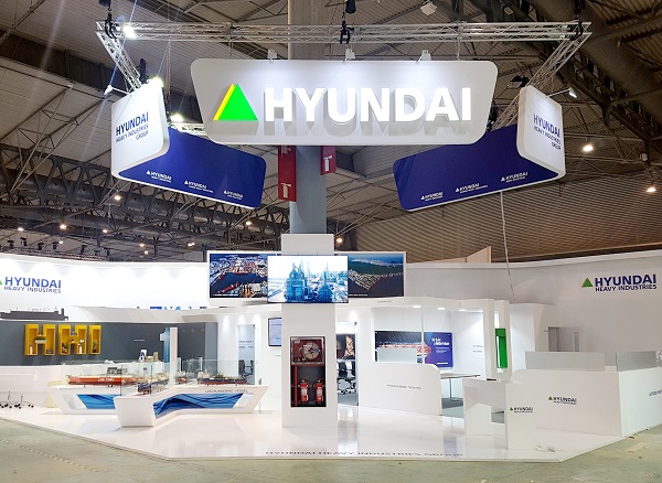 ▲ 스페인 바르셀로나에서 17~20일(현지시간) 열리는 가스 행사 ‘가스텍’에 마련된 현대중공업 부스. ⓒ현대중공업