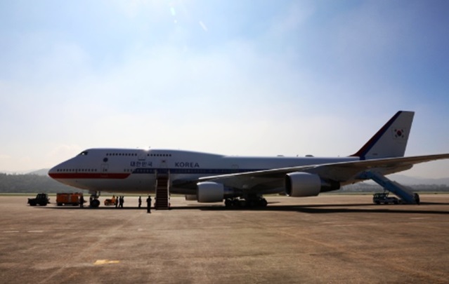 ▲ 문재인 대통령 전용기 '공군 1호기'. ⓒ뉴시스 DB